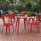 Flash Furniture 23.75 RD Dining Table Brown Poly Top/Red Frame JJ-T14623-60-BRRD-GG - alternate 1